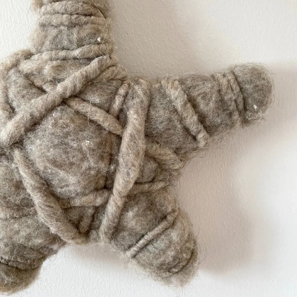 Anthropologie Large Wool Star Ornament Holiday Decor Christmas Tree Trim